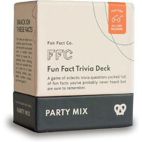 Fun Fact Trivia Game: Party Mix Edition, Family Game Night Essential, 100 Funny & Witty Trivia Question Cards, Educational Game for Kids & Adults