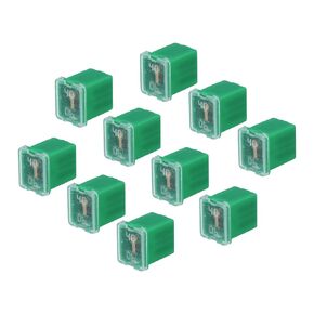 uxcell Automotive Cartridge Fuse 48V 40A Female Terminal J Case Box Low Profile for Car Truck Green 10pcs