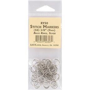 Lacis Brass Ring Stitch Markers-3/8" 50/Pkg