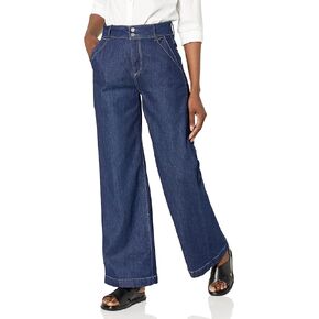 PAIGE Women's Harper 30" Waistband High Rise Wide Leg Double Button in Baltimore