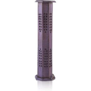 Wooden Incense Stick & Cone Burner Holder Tower Large Organic Eco Friendly Ash Catcher Agarbatti Holder Rustic Style Hand Carved for Meditation Yoga Aromatherapy Home Fragrance Products