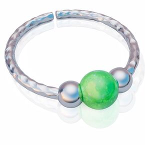 Opal Nose Ring - 925 Sterling silver Nose Piercing hoop - 20G Silver nose hoop