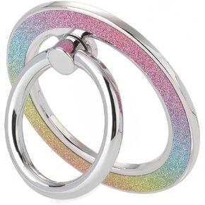 Magnetic Phone Grip Stand Made for Magsafe, Magnet Finger Ring Holder Kickstand for iPhone 15 14 Plus 13 12, Pro, Pro Max, Mini, Compatible with Mag Safe Accessories (Glitter/Rainbow)