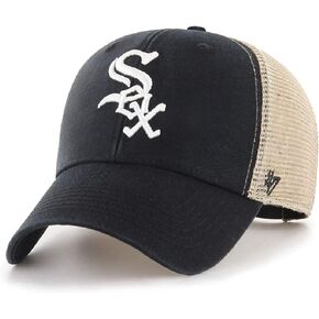 قبعة '47 MLB Flagship Wash Mesh MVP قابلة للتعديل، مقاس واحد للبالغين يناسب الجميع (شيكاغو وايت سوكس، مقاس واحد، أسود)