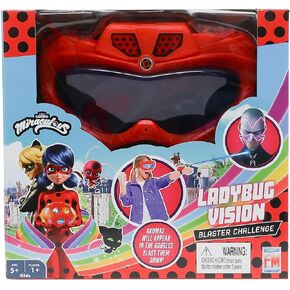 Miraculous Ladybug Vision Blaster Challenge, Capture Akumas with Wrist Shooter and Ladybug Vision Goggles, Indoor & Outdoor Fun, Exciting Party Game for Girls Age 5+ Red