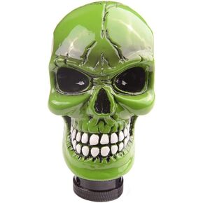 Universal Bone Resin Skull Head Style Car Shift Knob Shifter Knobs Lever Gear Stick for Most Manual or Automatic Transmission Vehicles(Beige)