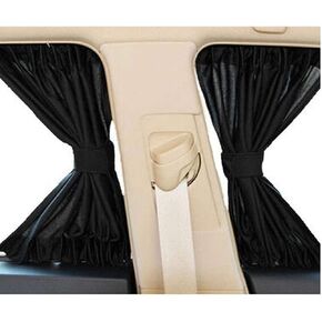 2 Pack Car Curtains Window Shades UV Protection Auto Privacy Shade Valances for Side Window Universal Windshield Sunshade Van Curtain Mesh Screen Blocks Heat Sun Shield Keeps Vehicle SUV Cool