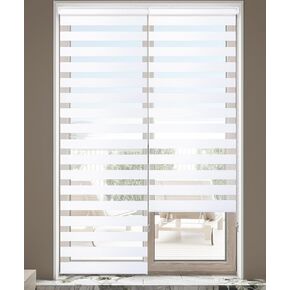 Homebox Blinds for Indoor Windows, Zebra Blinds, 90" Length Light Filtering Dual Layer Roller Shades French Door Blinds, 23.5" W x 90" H White, 1 Blinds only in Kuwait