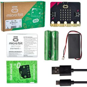 KEYESTUDIO Micro:bit V2 Go Kit Original Micro bit V2 Starter Kit, with Microbit v2.2, Battery Holder, Micro USB Cable