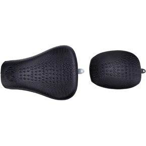 DREAMIZER Motorcycle Front Driver Solo Seat+Rear Passenger Pillion Pad Compatible with Sportster 48 72 Iron 883 XL883 Forty Eight XL1200 Seventy Two 1200,Black