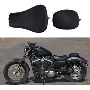 مقعد منفرد للسائق الأمامي من DREAMIZER + مقعد وسادة خلفي للراكب الخلفي متوافق مع Harley Davidson Sportster Iron 883 XL1200 883 48 72 2010-2015-Croscodile Style Brown