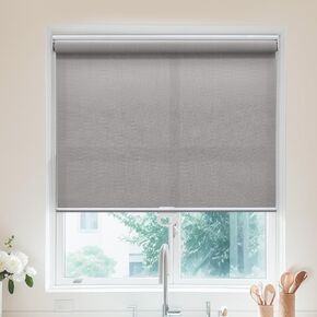 Light Filtering Roller Shades for Windows Solar Shade Thermal Insulated Fabric Roller Blinds with Spring System, Easy to Install Sheer Shades for Bedroom Office Door, Black/Pearl 1% Openness