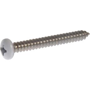 The Hillman Group 44443 10 x 1-Inch White Pan Head Phillips Sheet Metal Screw, Stainless Steel, 12-Pack