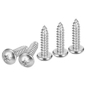 #12x5/8" Phillips Pan Head Self-Tapping Screw - 60Pack - Bright Finish 304 Stainless Steel Sheet Metal Screws Wood Screws