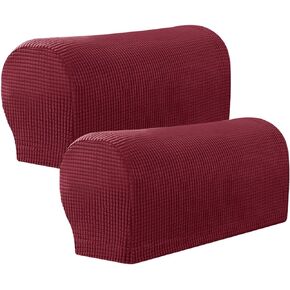 Balana 2pcs Armrest Covers, Stretch Arm Covers for Chairs Couch Sofa, Anti-Slip Couch Armrest Covers, for Chairs and Sofas(Wine Red)