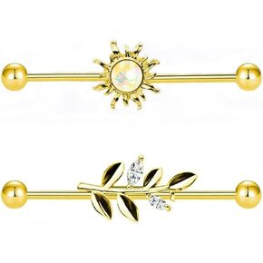 Stainless Steel Industrial Barbell Earrings for Women Men Cartilage Helix Piercing Jewelry Cartilage Helix Piercing Jewelry Industrial Piercing Bar