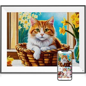 17-inch Digital Picture Frame Large - 32GB Digital Photo Frame Wall Mounted, Remote Control, Motion Sensor, Full Functions, Share Photos and Videos Instantly, Unlimited Cloud Storage
