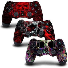 [3PCS] Vinyl Skin for PS4/Slim/Pro Controller (Standard Edition), Sticker Decorate and Protect Device Surface, Group D