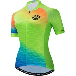 JPOJPO Women's Cycling Jersey Short Sleeve Bike Clothing Shirt with 3 Pockets Breathable Reflective Tops