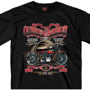 Hot Leathers Black Ol' Bikes & Whiskey T-Shirt