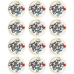 SICOHOME Happy Fathers Day Stickers - 36PCS 1.5" Happy Fathers Decorations Envelope Seals Stickers Gift Tags Stickers for Boxes Cards Gifts Bags Party Favors Decorations