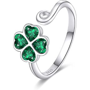 CRMAD أربع أوراق البرسيم خواتم للنساء الفضة الاسترليني أربع أوراق البرسيم خواتم مجوهرات للفتيات in Kuwait