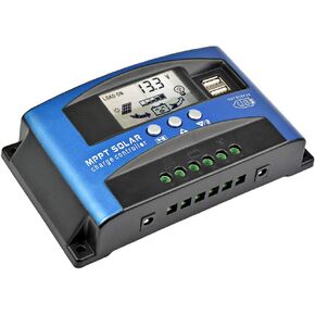 وحدة التحكم بالشحن بالطاقة الشمسية SUNYIMA 60A MPPT مع شاشة LCD مزدوجة USB وأوضاع التحكم المتعددة في الحمل، الحد الأقصى لتيار الشحن الفني Mppt الجديد (60A)