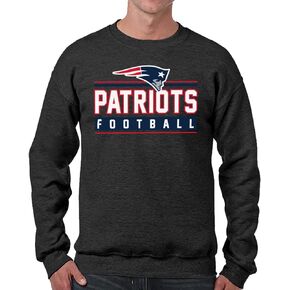 Team Fan Apparel NFL True Fan Crewneck Sweatshirt - Dark Pullover Sweatshirt For Men & Women - Cotton-Poly Fleece