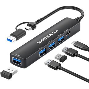 USB C Hub 3.0 4-Port, USB Multiple Hub Data Splitter Extender with USB-C Power/Data Port, for MacBook Pro/Air, foriPhone15/Pro/Plus/Max, foriPad ProLaptop, PC, PS4/5, Keyborad, Mouse