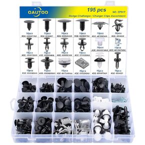 OAUTOO 195pcs for Dodge Challenger Charger 2006-On Auto Body Interior and Exterior Retainer Fastener Clip Assortment