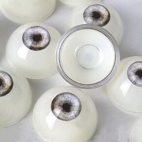 NOXOMALL Realistic Half Round Eyeballs 33mm - 1 Pair Purple Acrylic Fake Eyes for Halloween Props, Dolls, Crafts, Cosplay and Party Decorations (Purple)