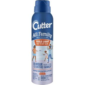 Cutter All Family Insect Repellent, 4 Ounces, [DEET-Free] Alternative Lightweight Aerosol Spray Repels Mosquitoes and Ticks for Up to 8 Hours of Complete Protection for The Entire Family