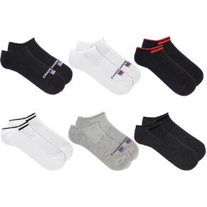 Chaps Men's Athletic Cushioned Performance No Show Socks-6 Pairs-Breathable Mesh