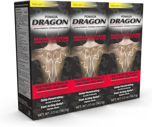 Dragon - Ultra Strength Pain Relief Cream for Muscle, Back and Joint Pain Cream, 2 Ounce (Pack of 3) in Saudi Arabia