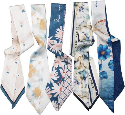 5 Pack Purse Scarf for Bags Silk Head Scarf for Hair Handbag Women Scarfs Band Hair Neck Scarves Fashion Gifts,73 in Kuwait