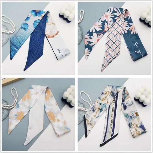 5 Pack Purse Scarf for Bags Silk Head Scarf for Hair Handbag Women Scarfs Band Hair Neck Scarves Fashion Gifts,73 in Kuwait
