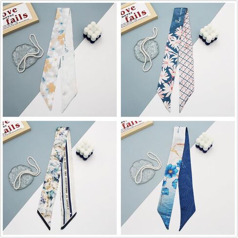 5 Pack Purse Scarf for Bags Silk Head Scarf for Hair Handbag Women Scarfs Band Hair Neck Scarves Fashion Gifts,73 in Kuwait