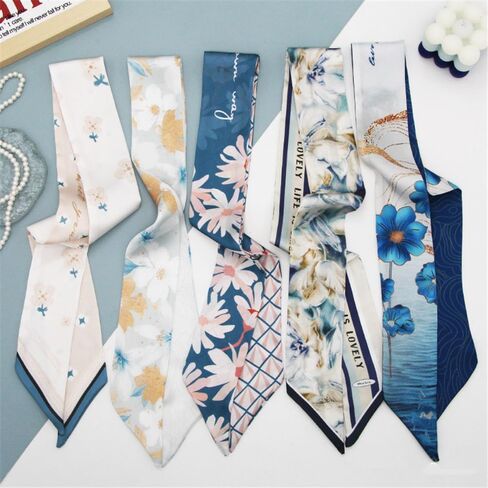 5 Pack Purse Scarf for Bags Silk Head Scarf for Hair Handbag Women Scarfs Band Hair Neck Scarves Fashion Gifts,73 in Kuwait