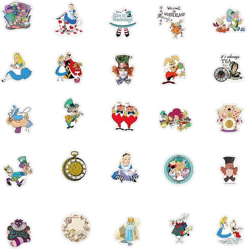 مجموعة ملصقات أليس مكونة من 50 قطعة، ملصقات أفلام أمريكية لزجاجة المياه، الكمبيوتر المحمول، لوح التزلج، الخوذة، ملصقات السيارات، هدايا مثالية للأطفال والمراهقين والفتيات والبالغين (أليس) in Kuwait