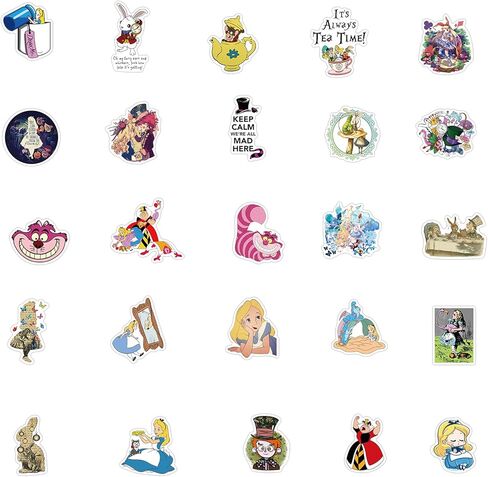 مجموعة ملصقات أليس مكونة من 50 قطعة، ملصقات أفلام أمريكية لزجاجة المياه، الكمبيوتر المحمول، لوح التزلج، الخوذة، ملصقات السيارات، هدايا مثالية للأطفال والمراهقين والفتيات والبالغين (أليس) in Kuwait