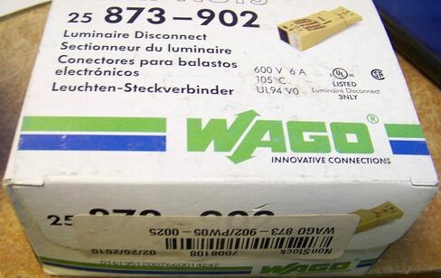 873-902 | WAGO Luminaire Disconnect Connector | 2-Pole Connector | Yellow | [Box of 25 Pieces] in Saudi Arabia