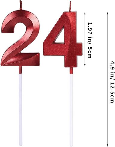 شموع عيد الميلاد الذهبية 24 و42 للكعك، عدد 24 42 شمعة لتزيين الكيك في الذكرى السنوية لحفلات الزفاف in Saudi Arabia
