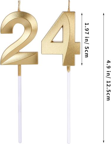 شموع عيد الميلاد الذهبية 24 و42 للكعك، عدد 24 42 شمعة لتزيين الكيك في الذكرى السنوية لحفلات الزفاف in Saudi Arabia