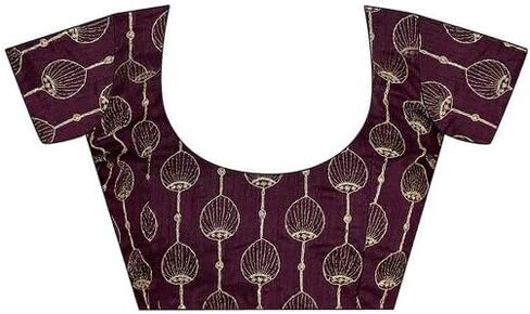 ساري نسائي جورجيت لاهريا مطبوع ومطرز مع قطعة بلوزة غير مخيطة in Kuwait