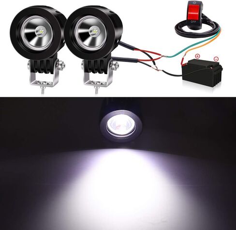 أضواء قيادة الدراجات النارية LED مع مفتاح، 2 بوصة LED بقعة ضباب القيادة أضواء العمل للدراجات النارية على الطرق الوعرة شاحنة UTV ATV 2 قطعة in Kuwait