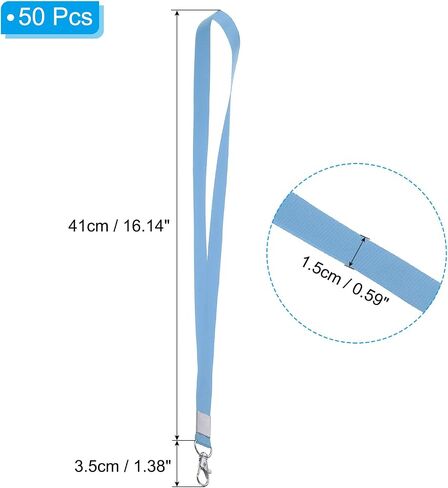 PATIKIL 16" Neck Lanyards, 5 Pack 0.6" Width Flat Strap Lanyard with Swivel Hook Clip for Name Tag Badges Holder ID Card Keys, Dark Blue in Saudi Arabia