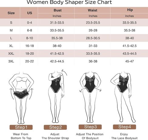 FeelinGirl Lace Shapewear for Women Bodysuit Body Shaper One-Piece Fajas for Women Tummy Control Black XX-Large in Saudi Arabia