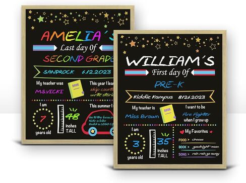 First Day of School Board 10 x 12 Inch Double Side 1st First Day and Last Day of School Chalkboard Sign for Preschool Kindergarten (Normal Frame) in Saudi Arabia