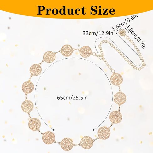 Chain Belts for Women, Retro Metal Waist Chain BeltsAdjustable Dress Waist Belt Evening dress belt decoration in Saudi Arabia
