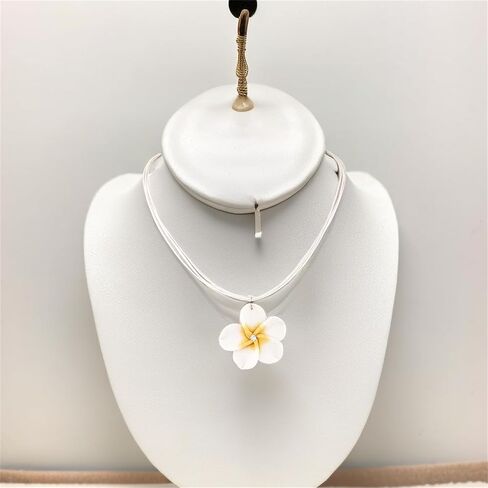 Dearanswer Flower Necklace Earring Set Dangle Earrings Flower Pendant Wax Rope Necklace Sweet Elegant Jewelry for Women in Saudi Arabia